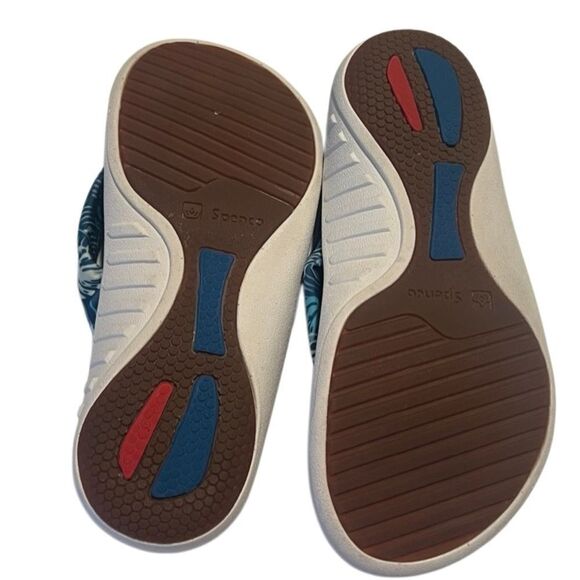 Spenco Victoria Tropical Blue Memory Foam Supportive Sandals Size 7 - Picture 8 of 9